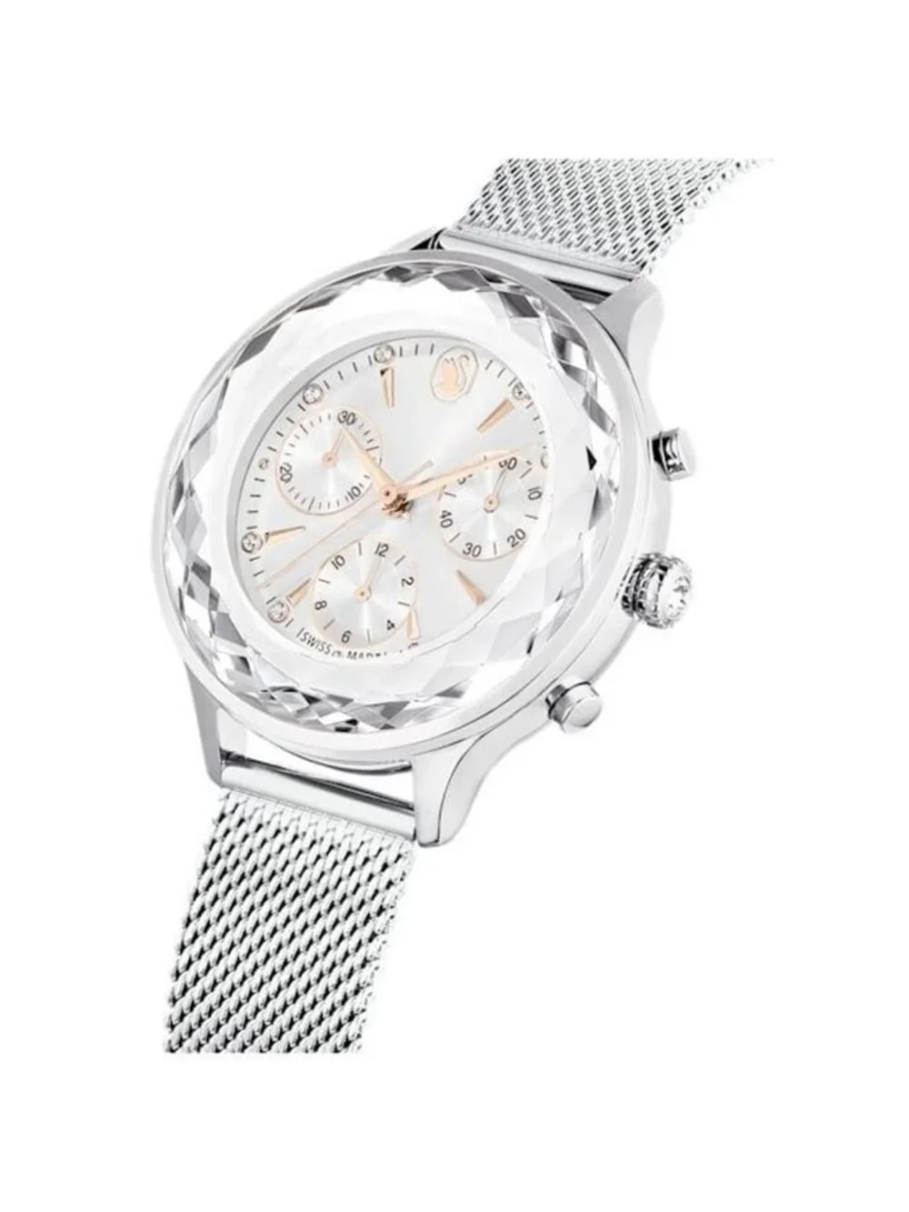 NWT Swarovski Nova Chrono Chronograph Quartz Silver Dial Watch